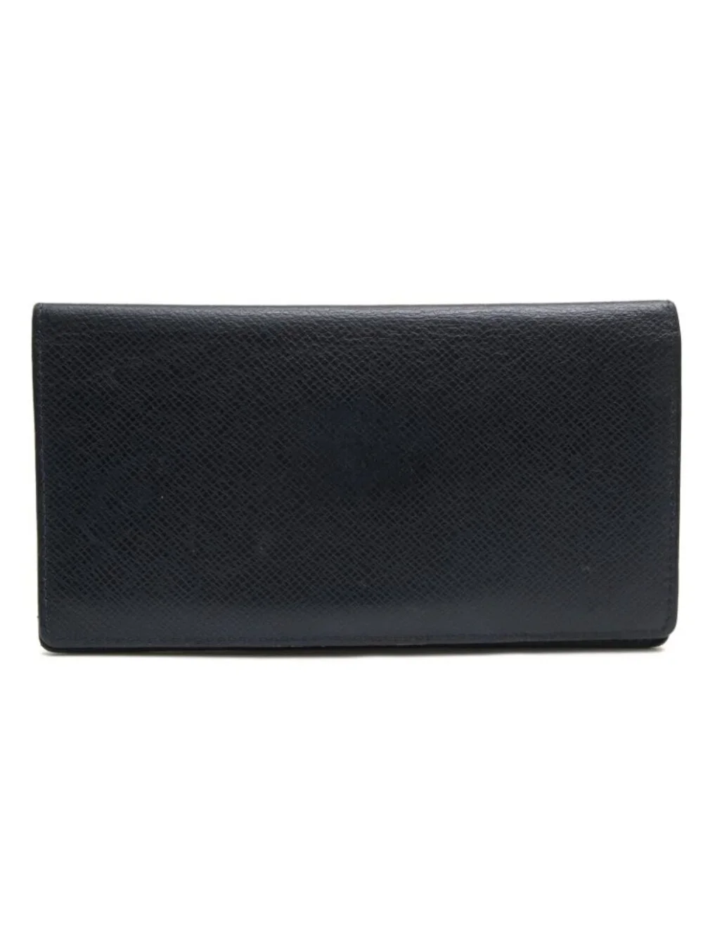 Louis Vuitton Wallet Leather Black Taiga Portefeuille Long Billfold No Coin
